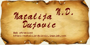 Natalija Dujović vizit kartica
